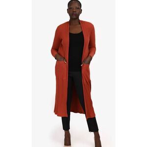 MAJE Milan Longline Ribbed Cardigan